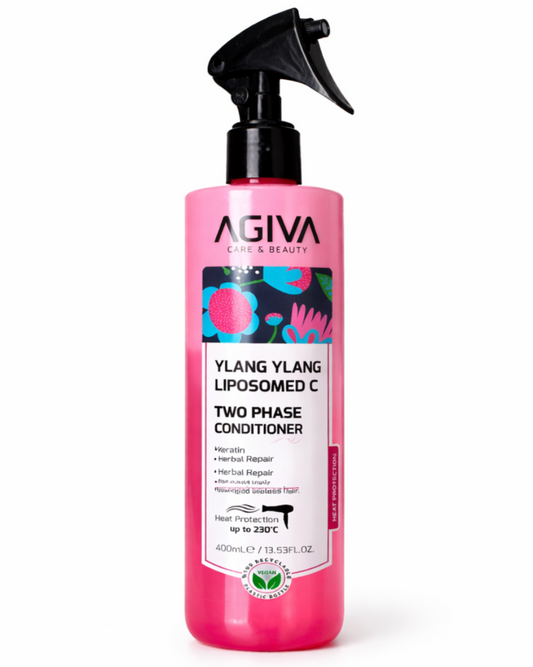 AGIVA Ylang Ylang divfāžu kondicionieris – mitrināšanai, aizsardzībai un vieglai ķemmēšanai